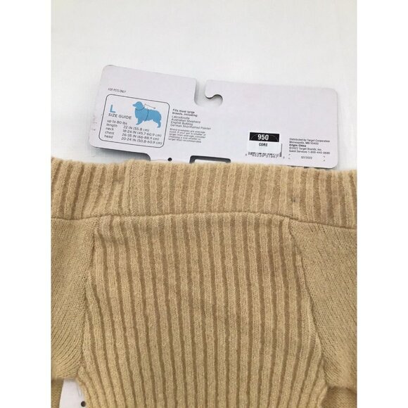 Boots & Barkley Fuzzy Stripe Dog Sweater Size Large Deep Orange and Burgundy - Picture 4 of 5